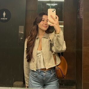 Zara Tan Jacket Collar Detail